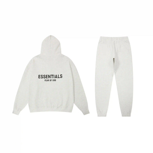 Essentials cloud dance comfy fleece hoodie with soft interior detail by Fear Of God