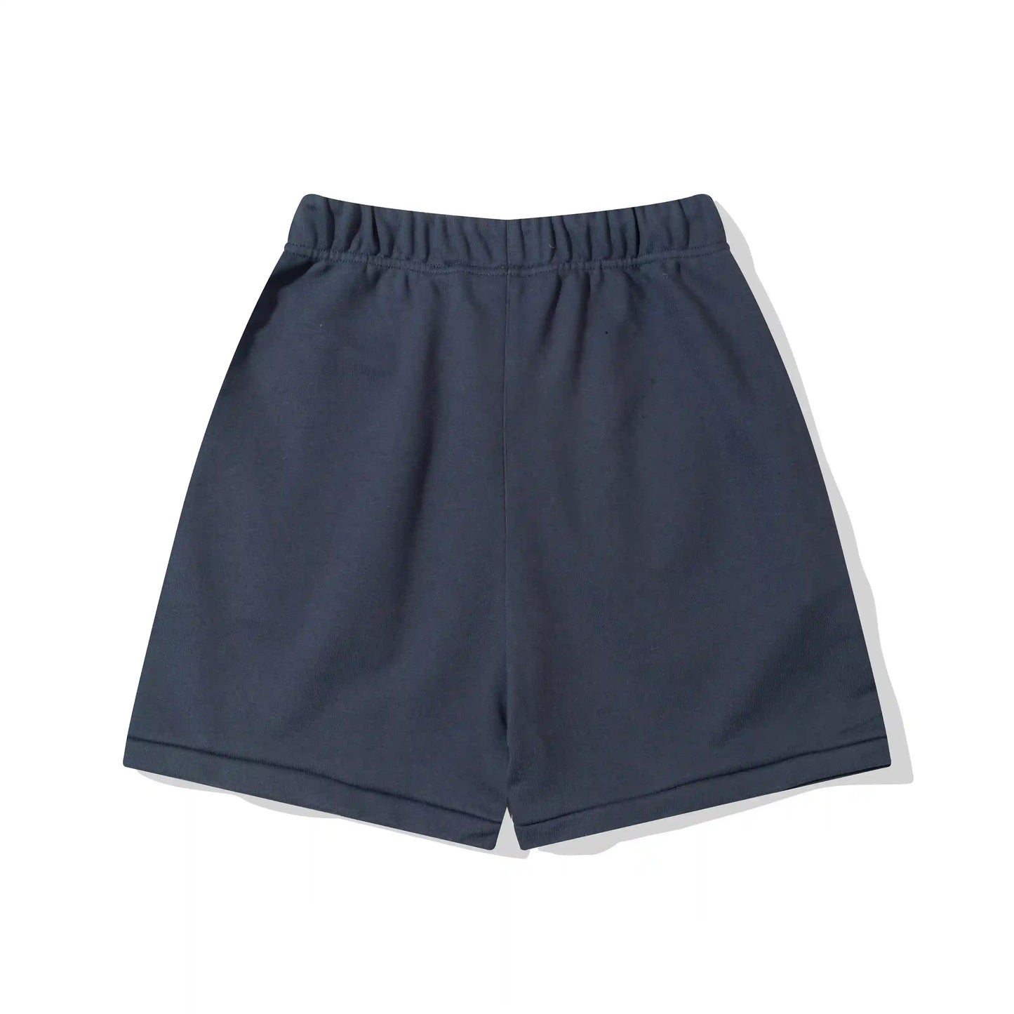 Fear of God Essentials blue fleece shorts with tonal branding and relaxed silhouette