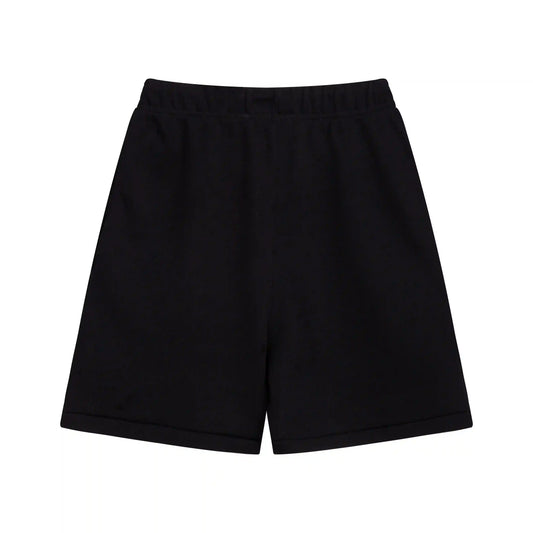 Fear of God Essentials Black fleece shorts relaxed fit side view