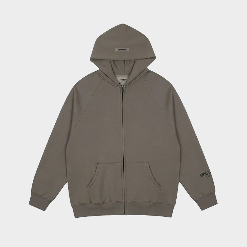 ESSENTIALS Clothing Sandstone Zip Fleece Hoodie