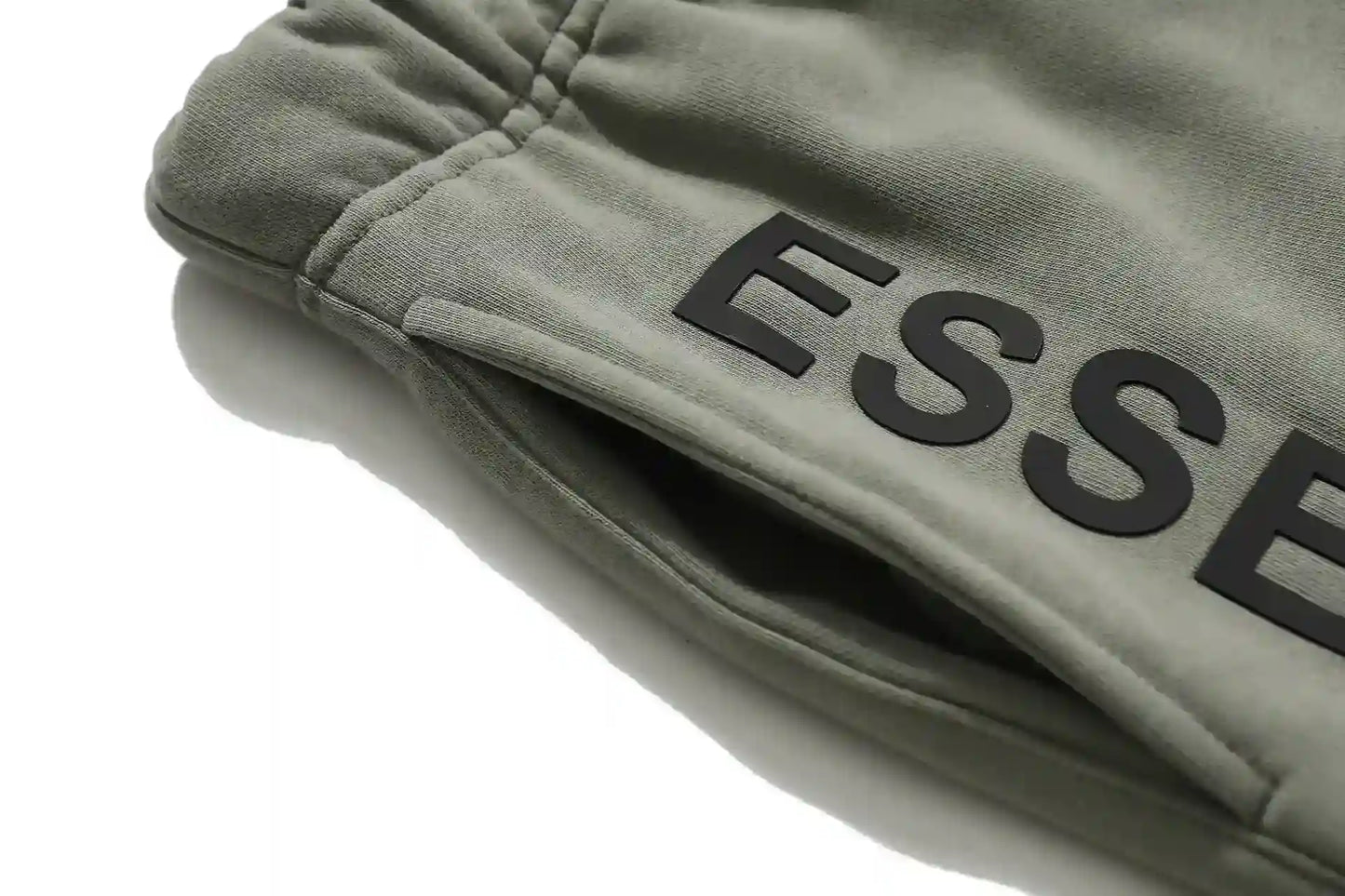 Fear of God Essentials grey fleece shorts with tonal logo and relaxed fit