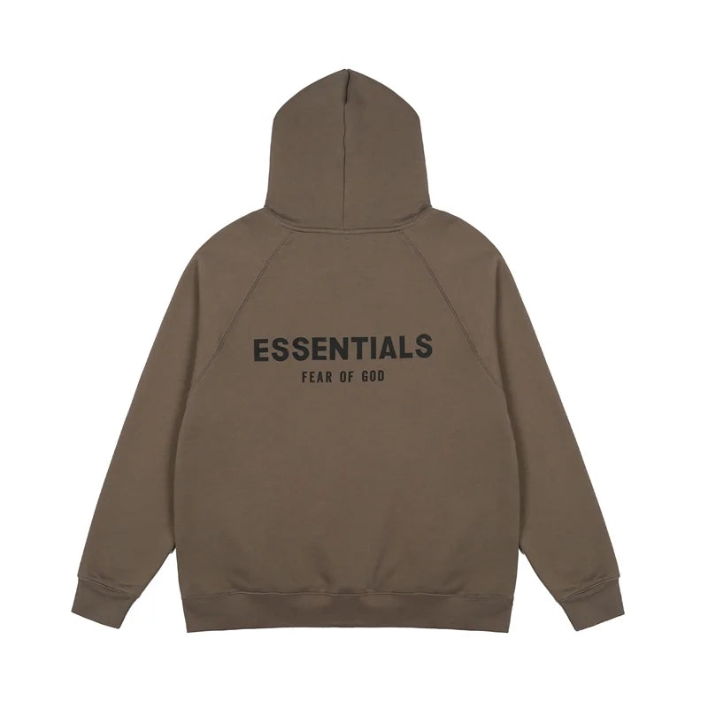 Fear of God Essentials Tobacco Brown pullover hoodie relaxed fit