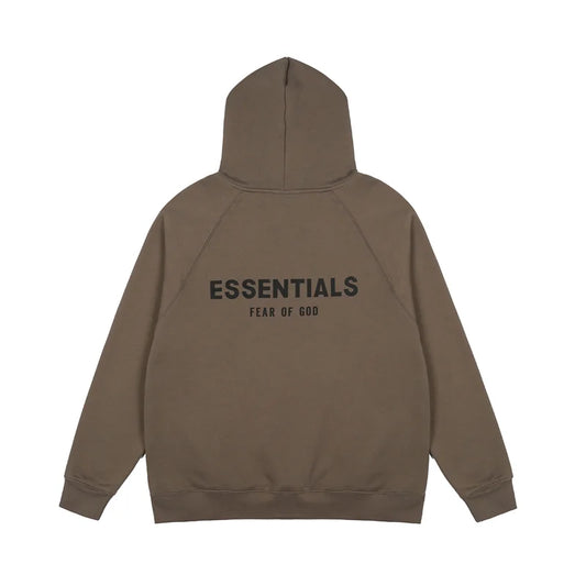 Fear of God Essentials Tobacco Brown pullover hoodie relaxed fit