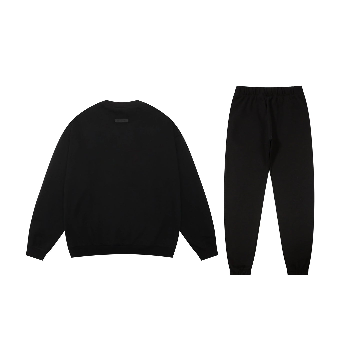 Essentials black relaxed fleece hoodie with soft interior detail by Fear Of God