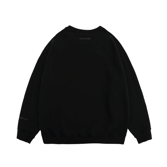 essentials black crewneck sweatshirt soft fleece casual