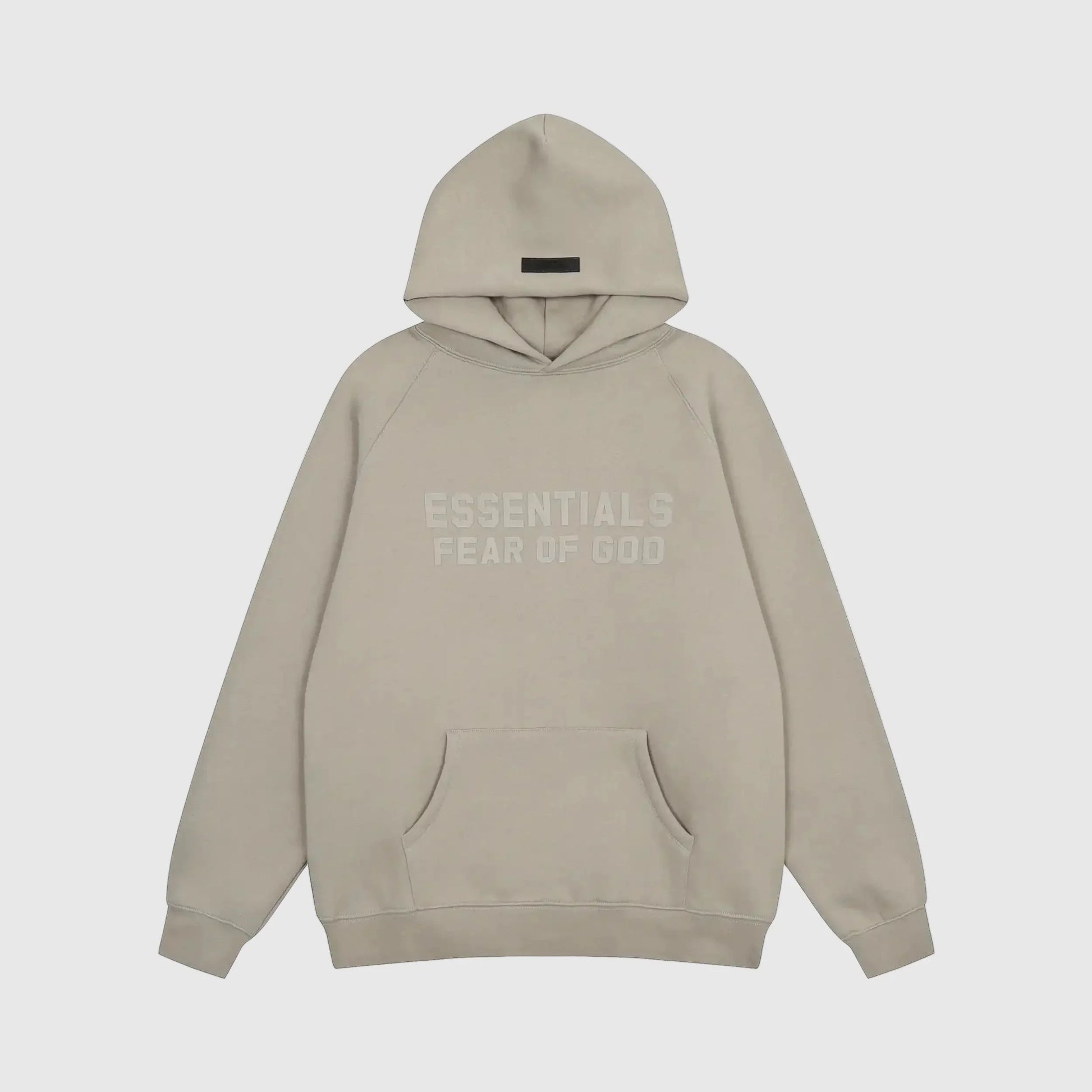 essentials heathered grey hoodie relaxed fit streetwear