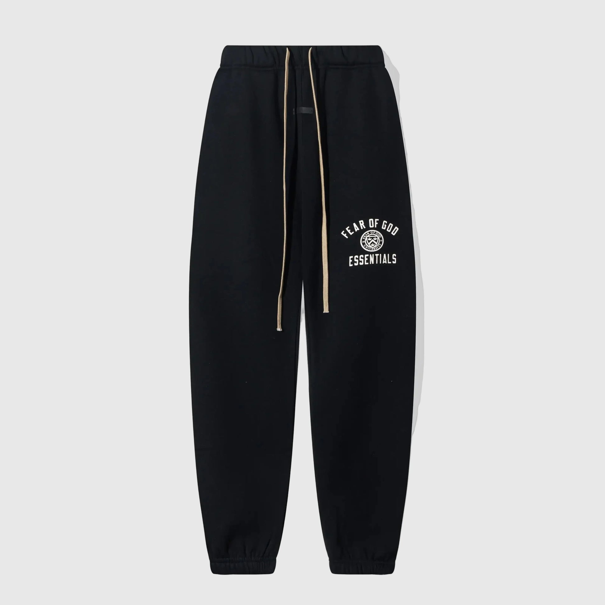 Premium fleece fabric detail on black sweatpants by Fear of God
