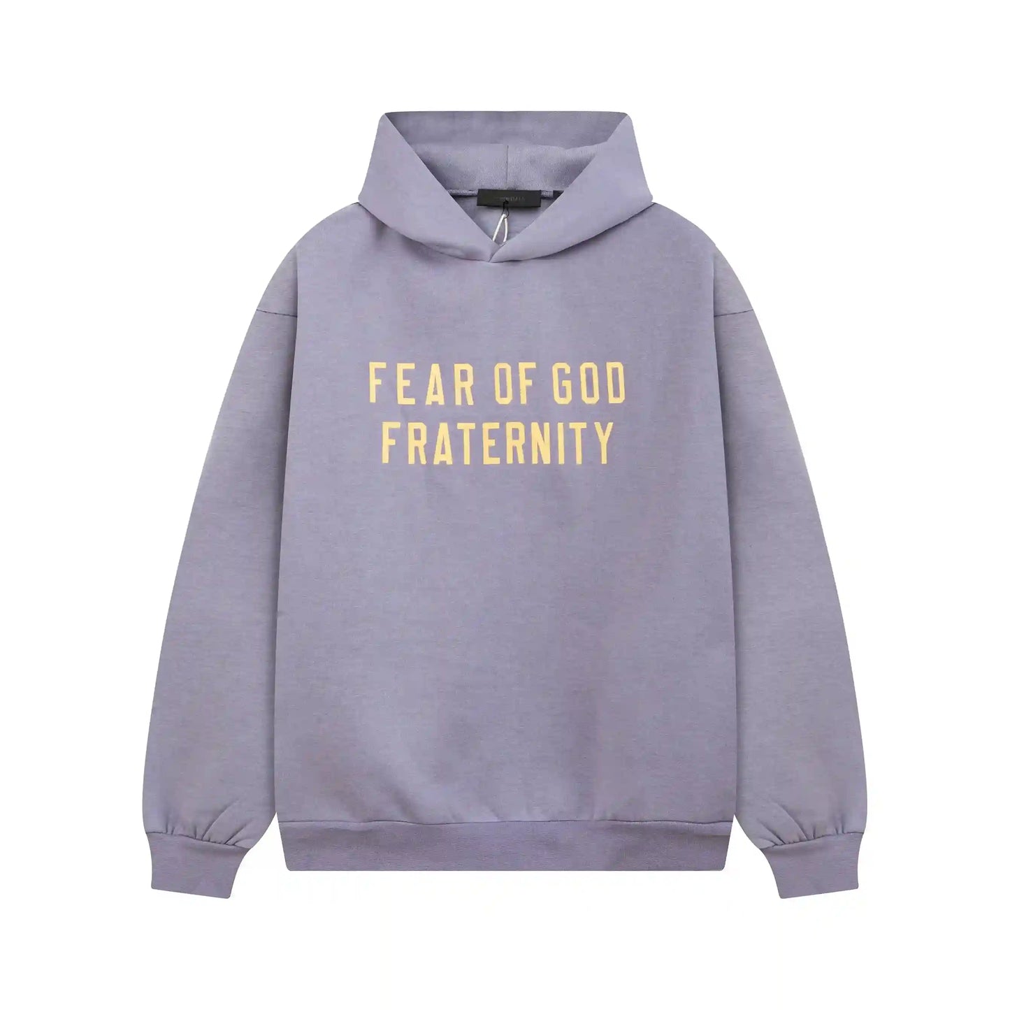 Essentials Pastel Purple hoodie set branding detail close-up