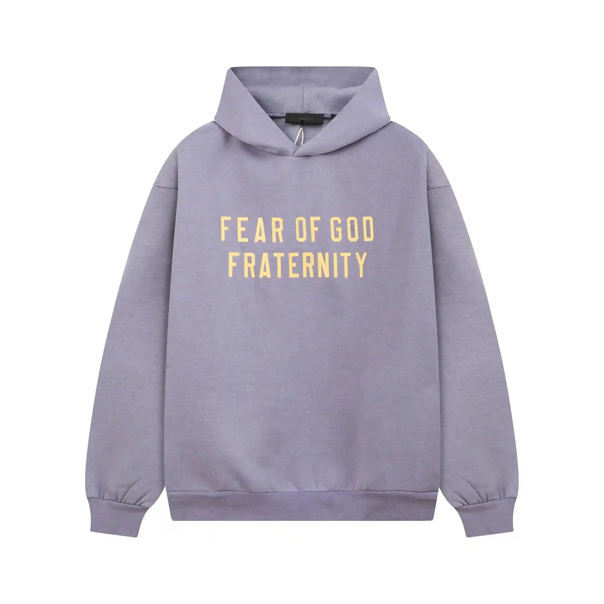 Essentials Pastel Purple hoodie set branding detail close-up
