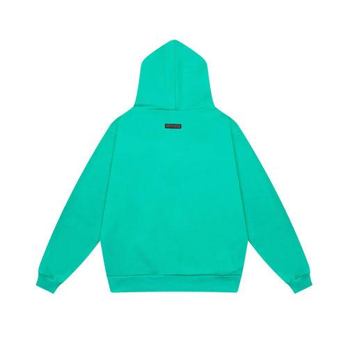 Fear of God Essentials Aqua Green pullover hoodie relaxed fit