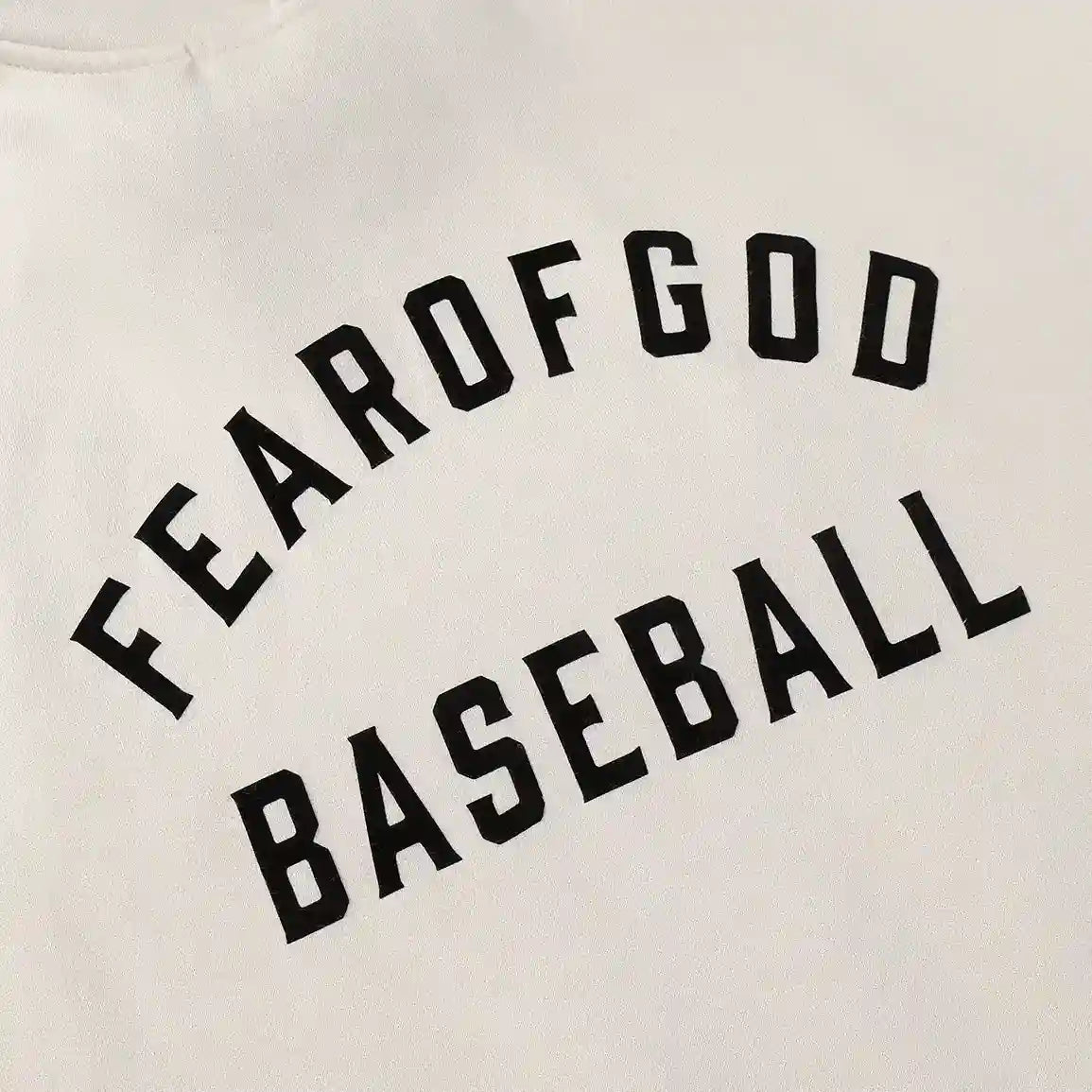 Fear of God ESSENTIALS Signature Baseball Ivory White Hoodie