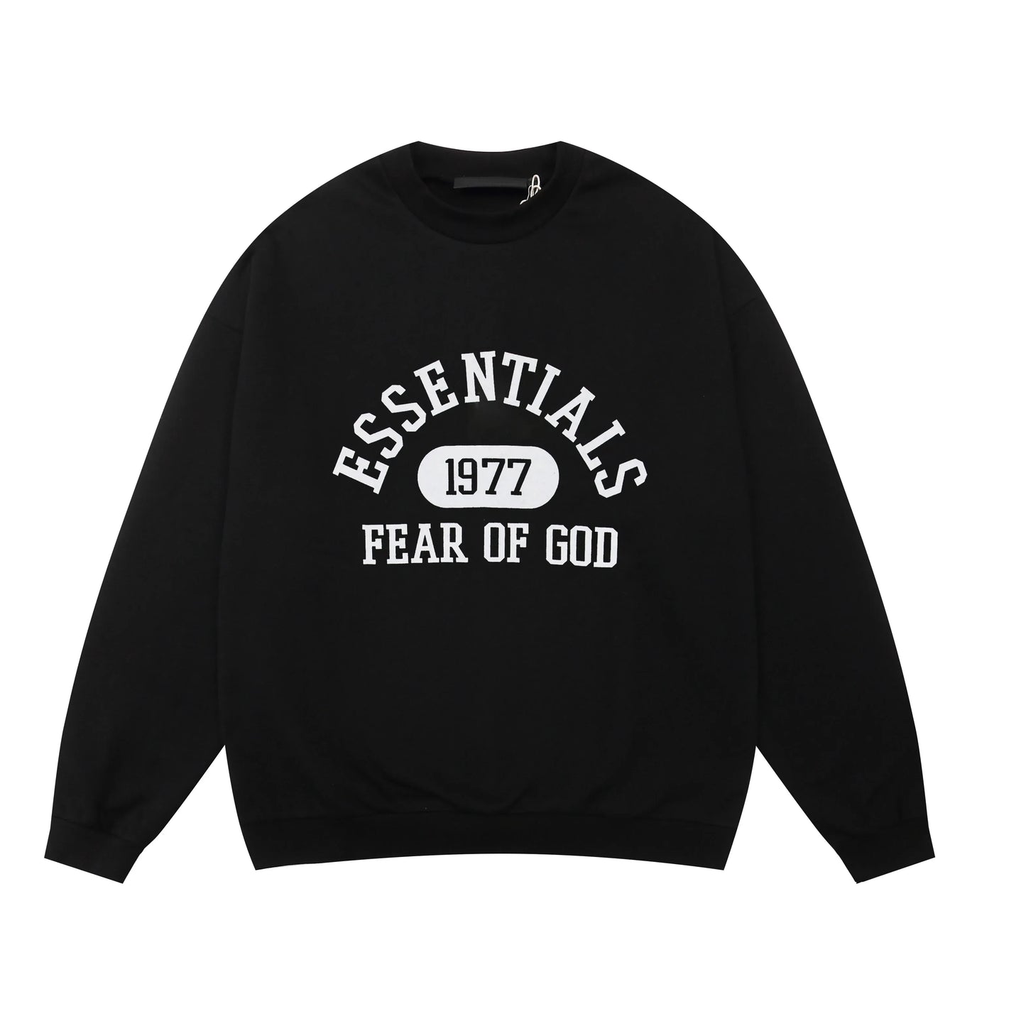 Essentials black core comfort fleece joggers with elastic waistband comfort by Fear Of God