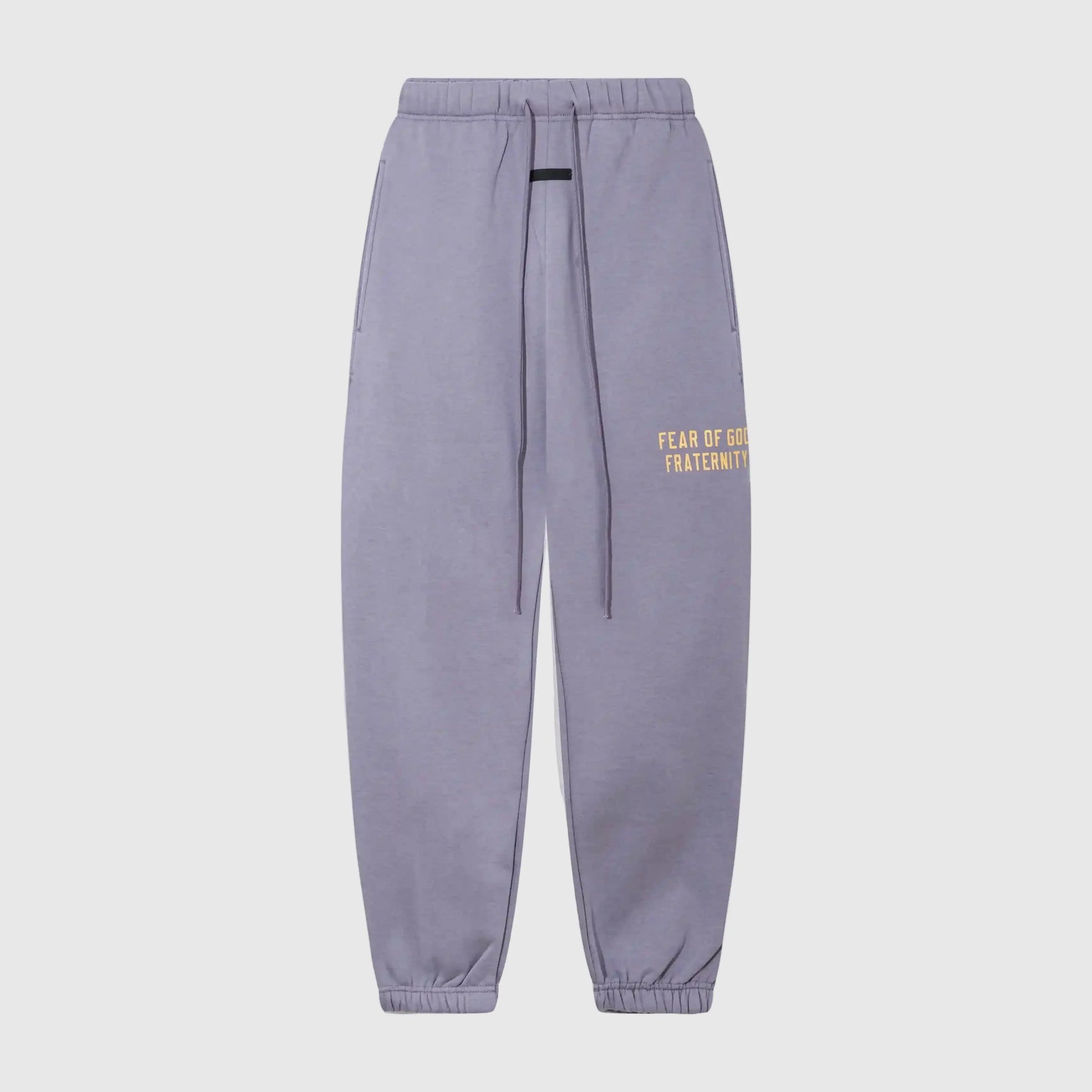 Essentials pastel purple elevated fleece sweatpants by Fear of God front view