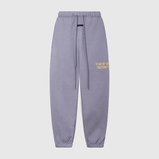 Essentials pastel purple elevated fleece sweatpants by Fear of God front view