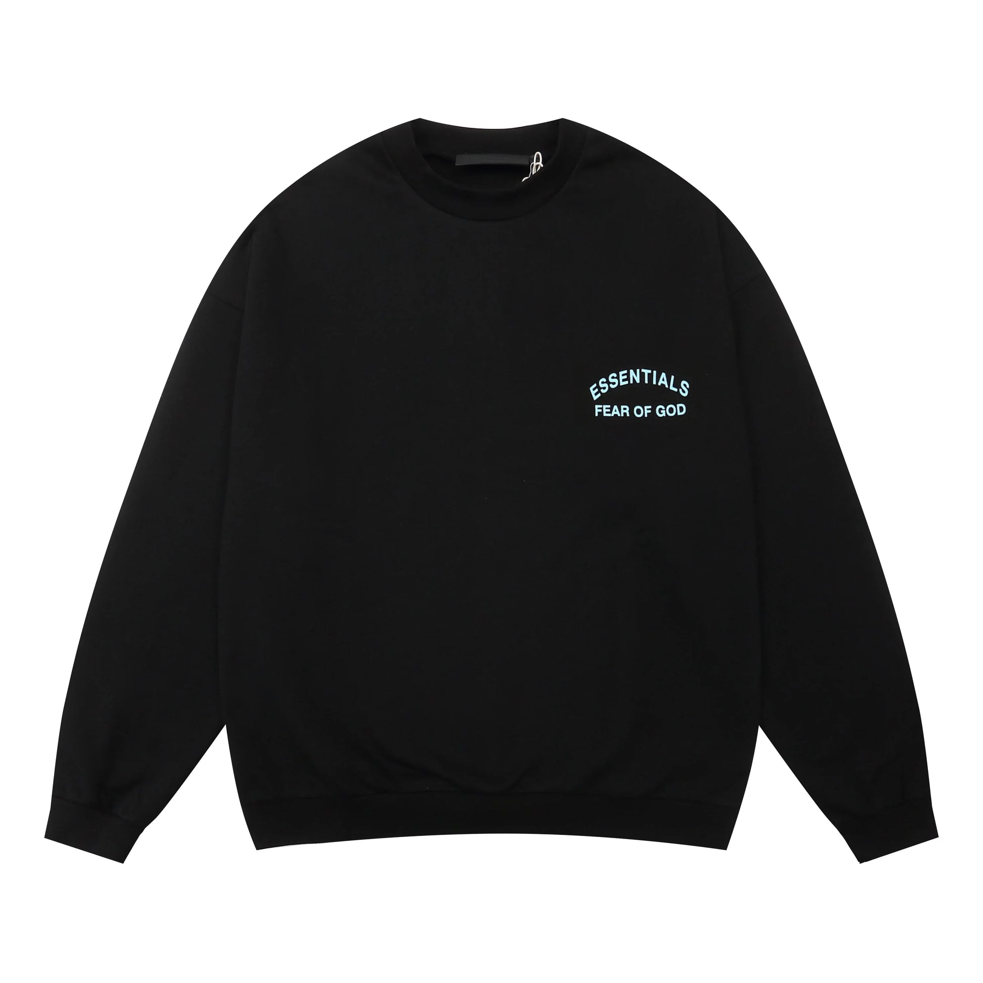 Essentials black relaxed fleece joggers with elastic waistband comfort by Fear Of God