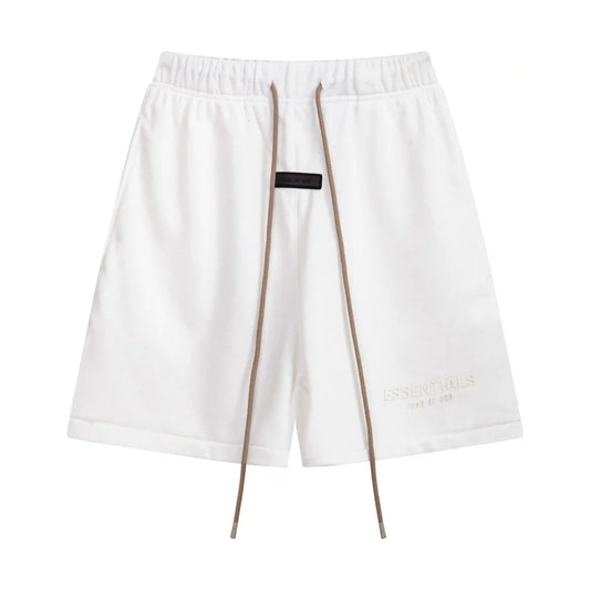 Essentials Eggshell fleece shorts front view – Fear of God