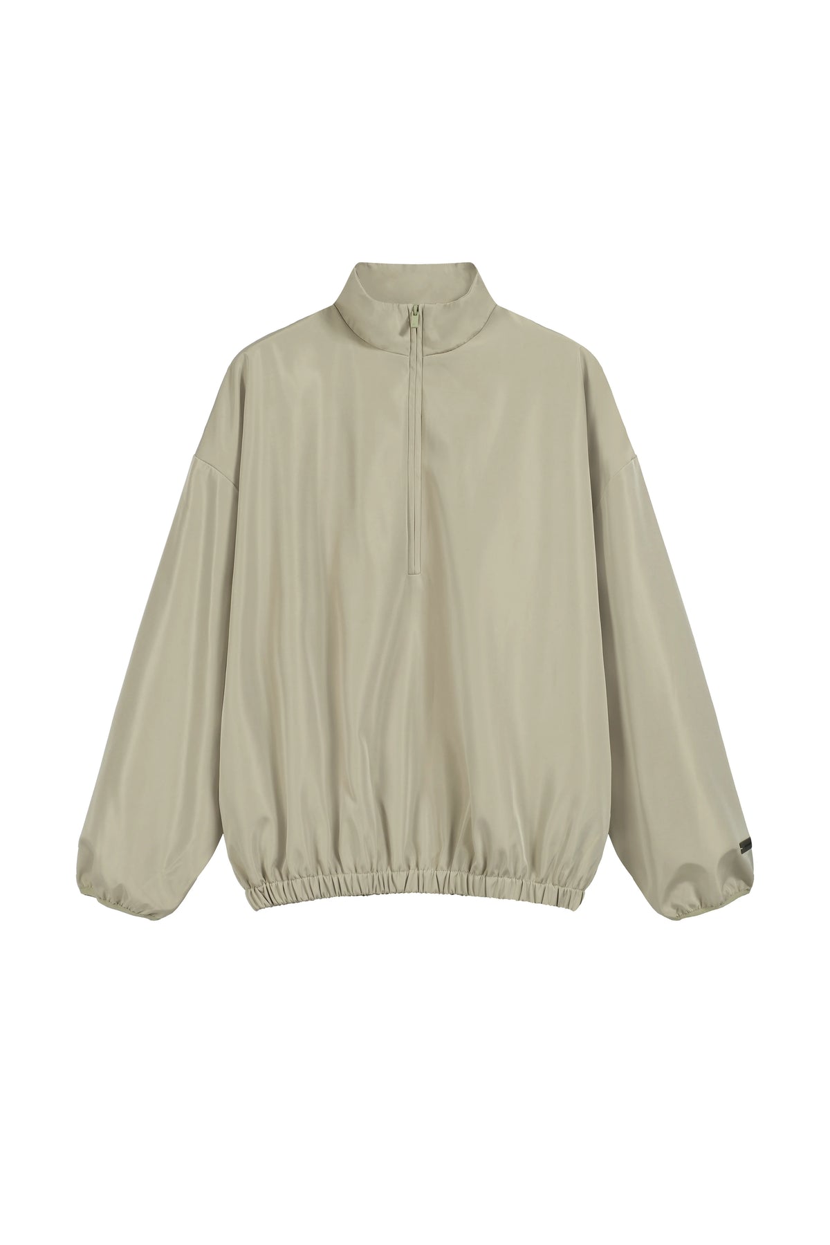 Essentials Tracksuit Wood Gray Half-Zip Nylon Pullover