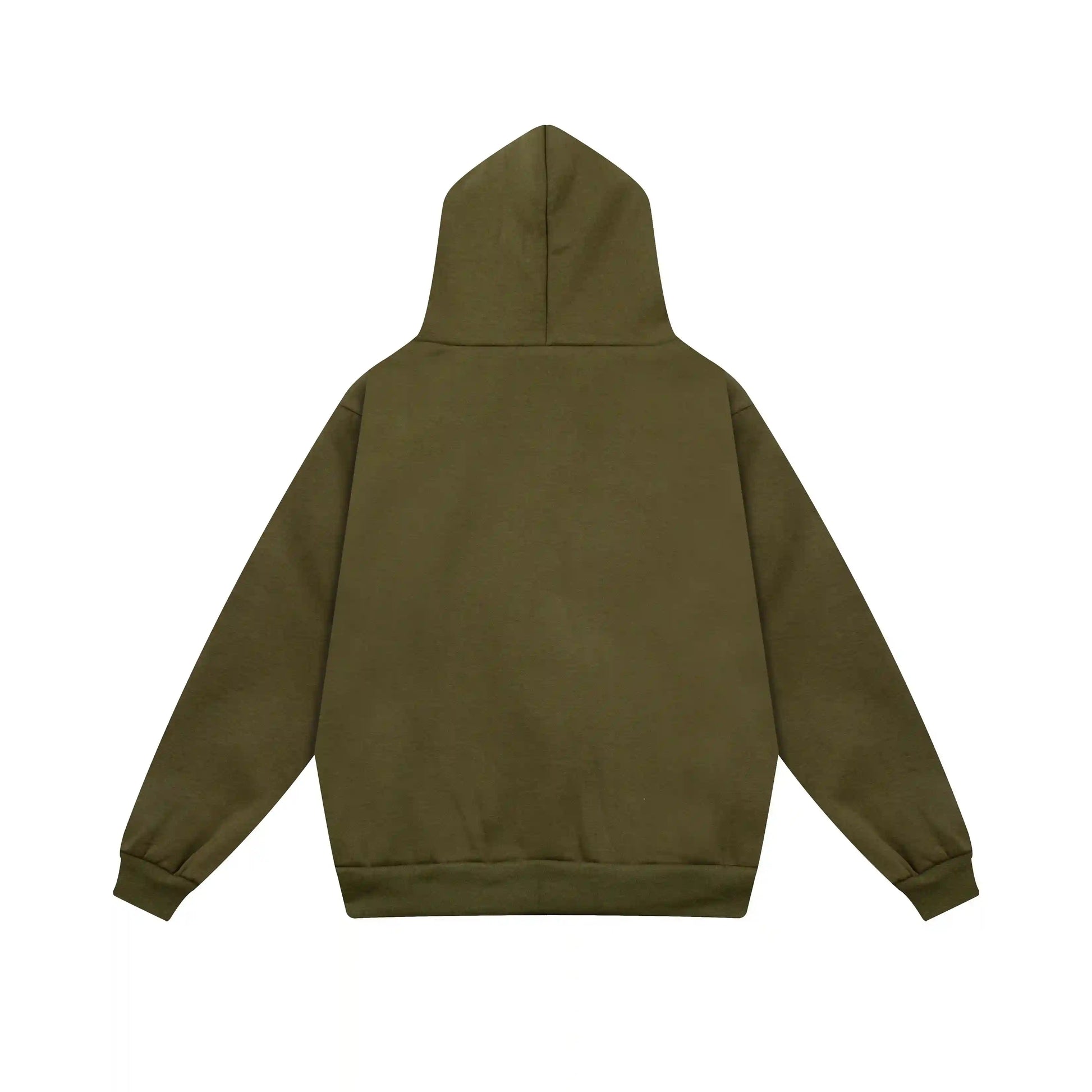 Essentials woodland hoodie back view relaxed fit heavyweight core fleece