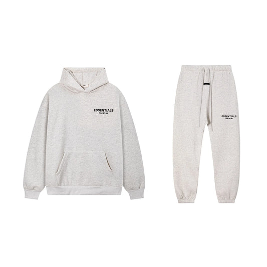 Light Heathered Oatmeal Essentials Tracksuit Pullover