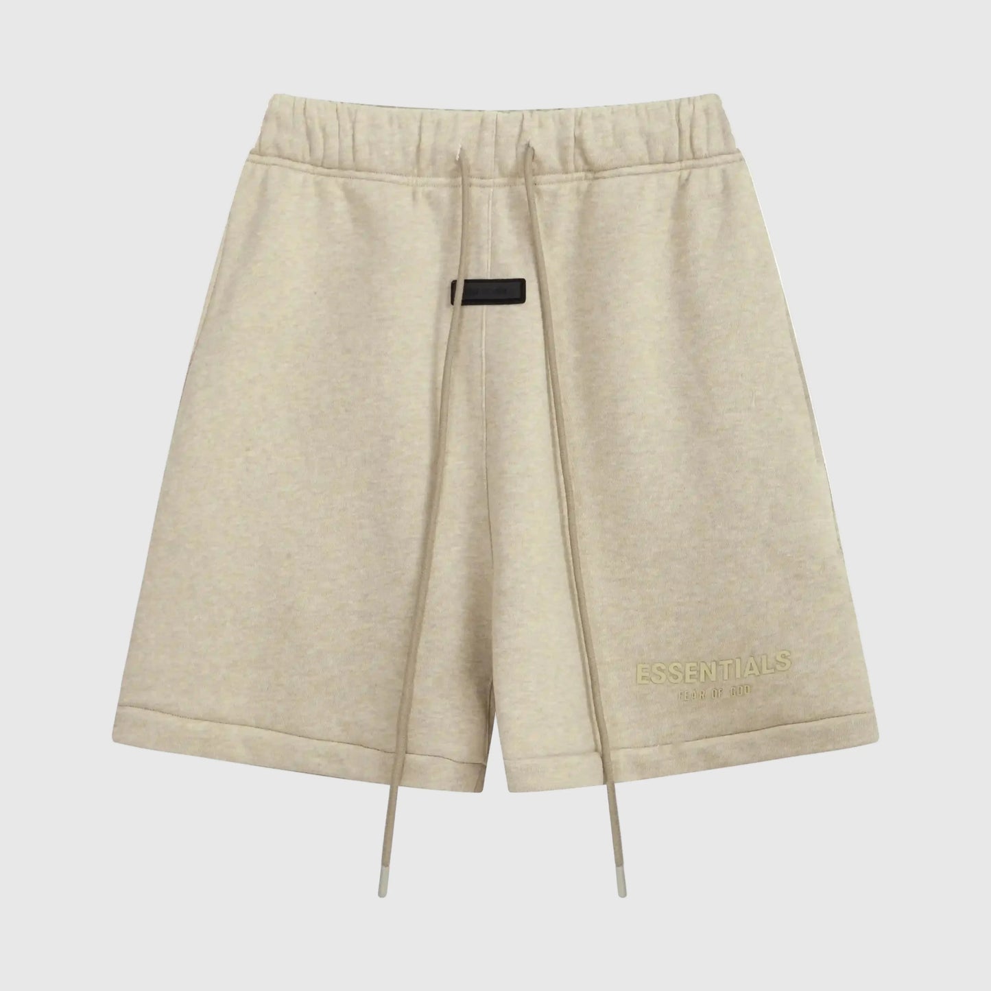 Fear of God Essentials Calm Shell fleece shorts in muted tone with tonal branding