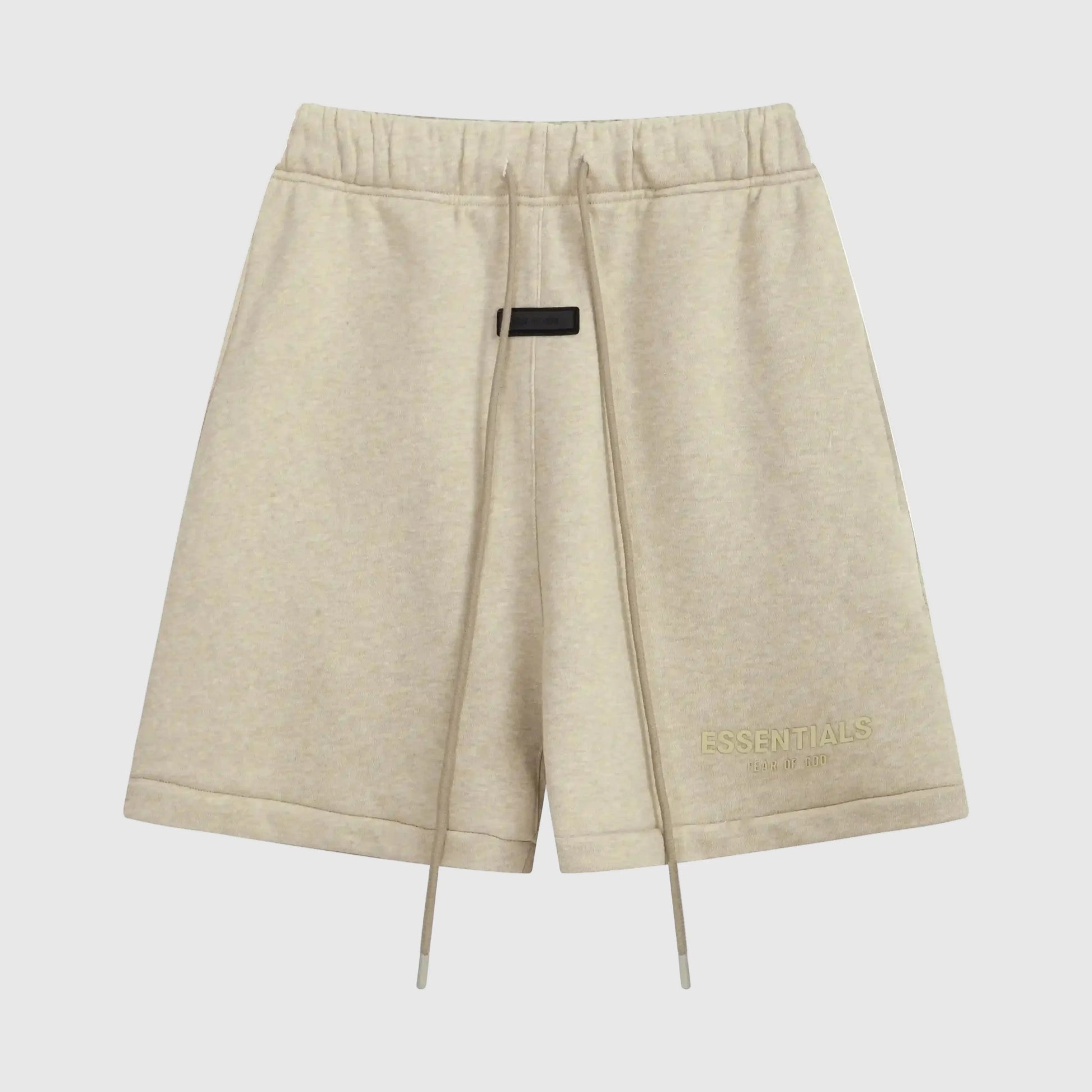 Fear of God Essentials Calm Shell fleece shorts in muted tone with tonal branding