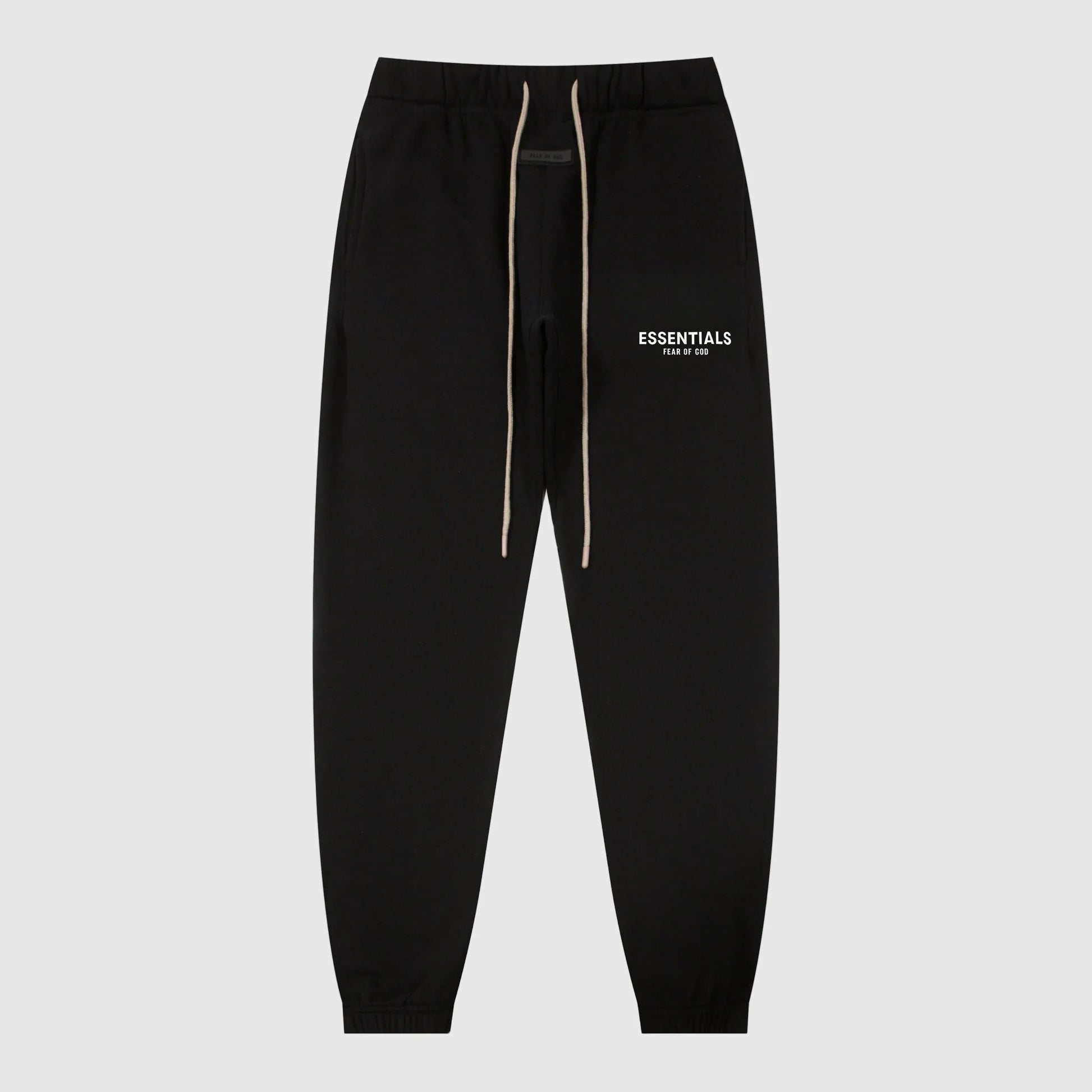 Premium fleece fabric detail on black sweatpants by Fear Of God