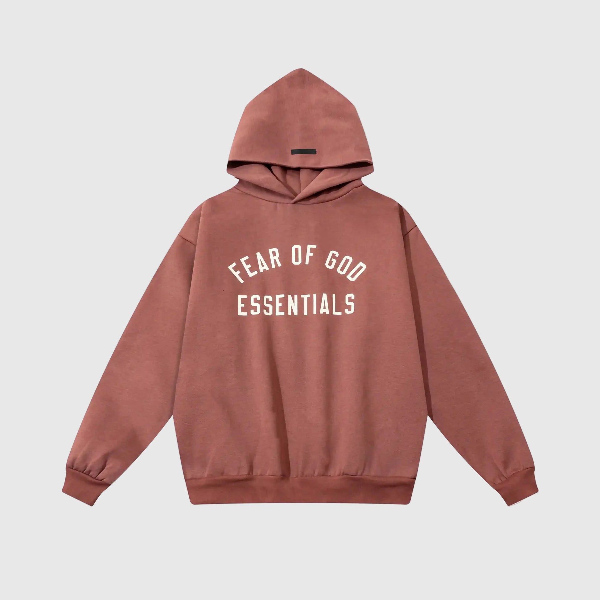 essentials dark chestnut hoodie relaxed fit streetwear