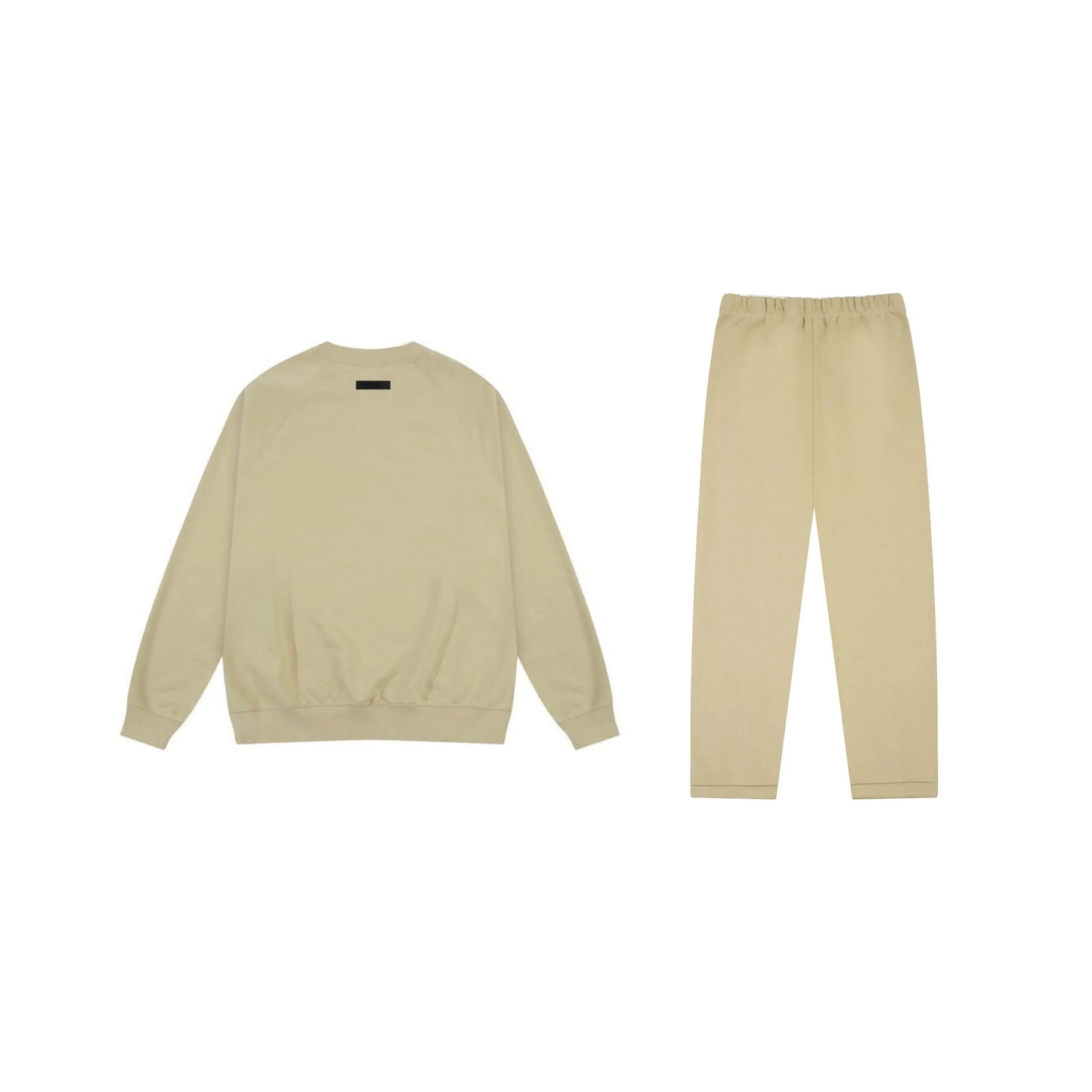Essentials tracksuit hampton yellow angled view relaxed fit crewneck set