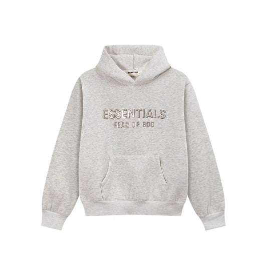 Fear of God Essentials Light Heathered Oatmeal Hoodie | Soft Neutral Hoodie