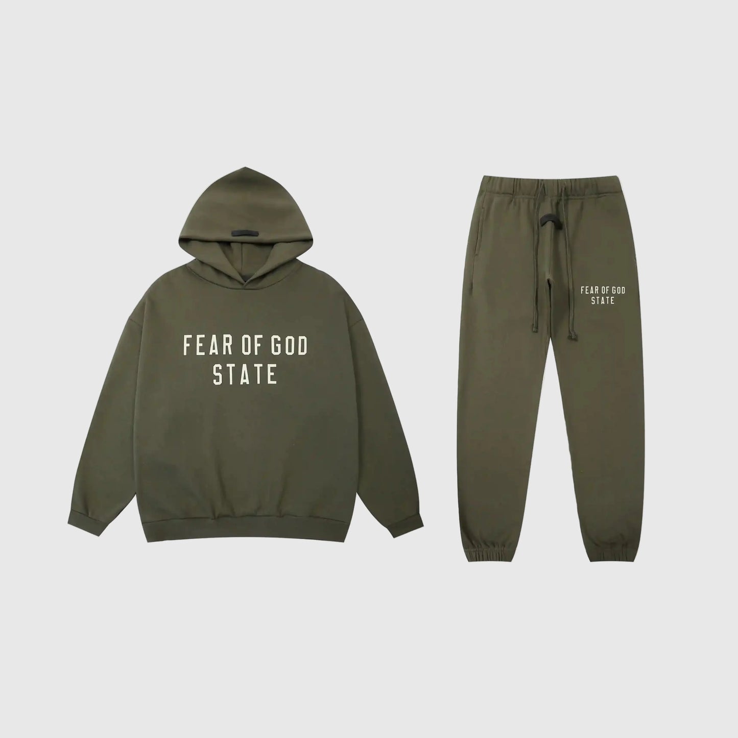 Essentials Hemlock Hoodie Set front view – Fear of God matching set