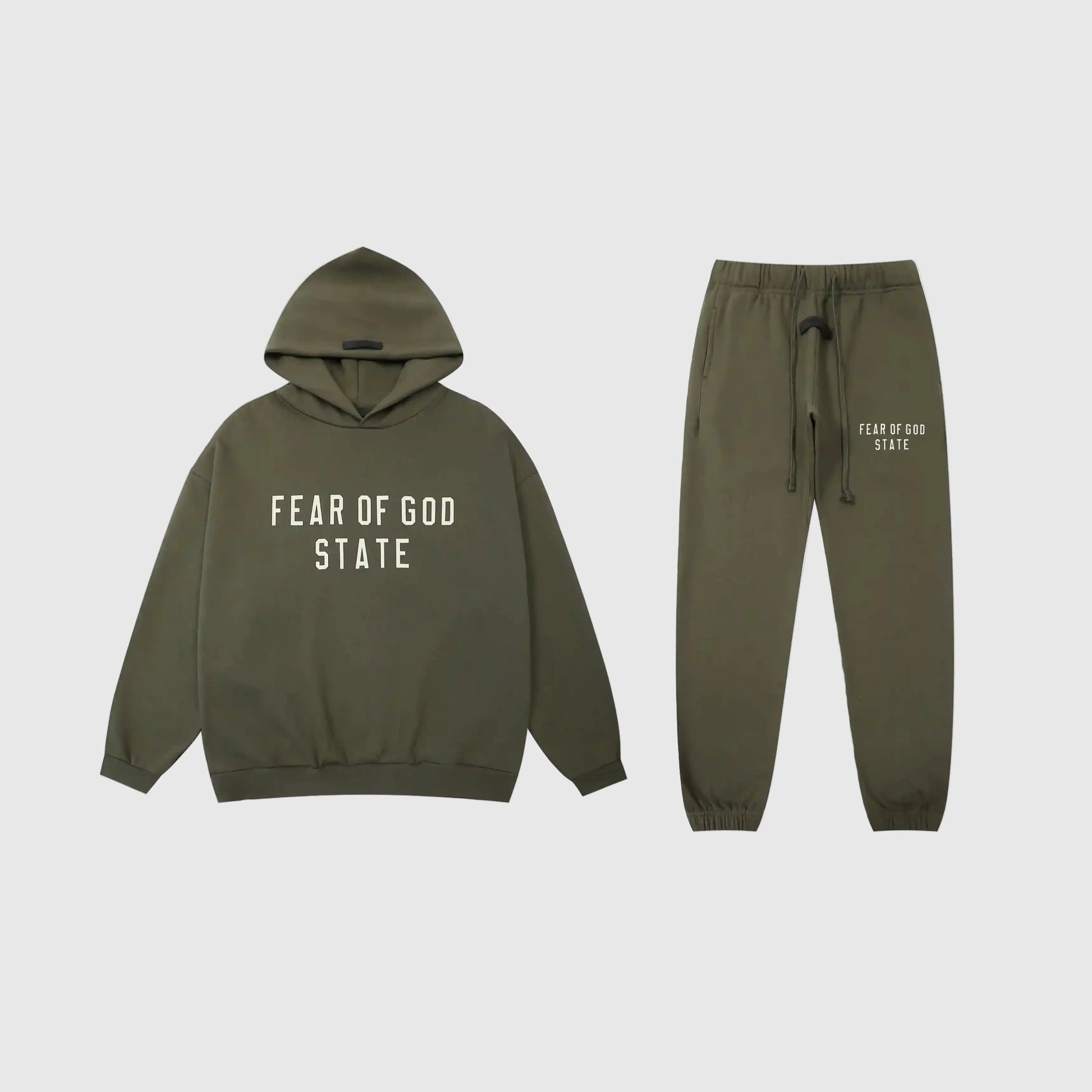 Essentials Hemlock Hoodie Set front view – Fear of God matching set