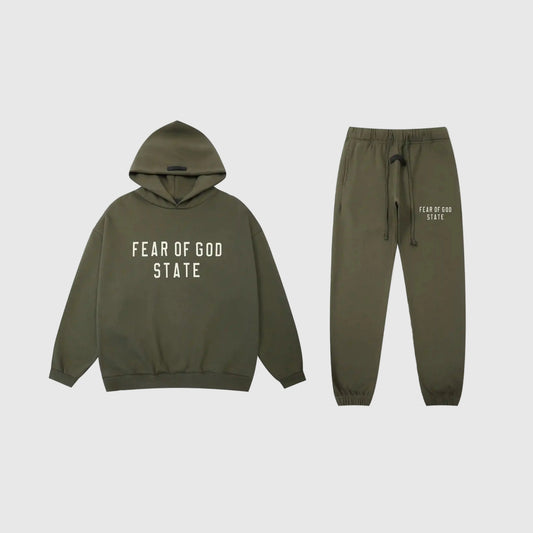 Essentials Hemlock Hoodie Set front view – Fear of God matching set