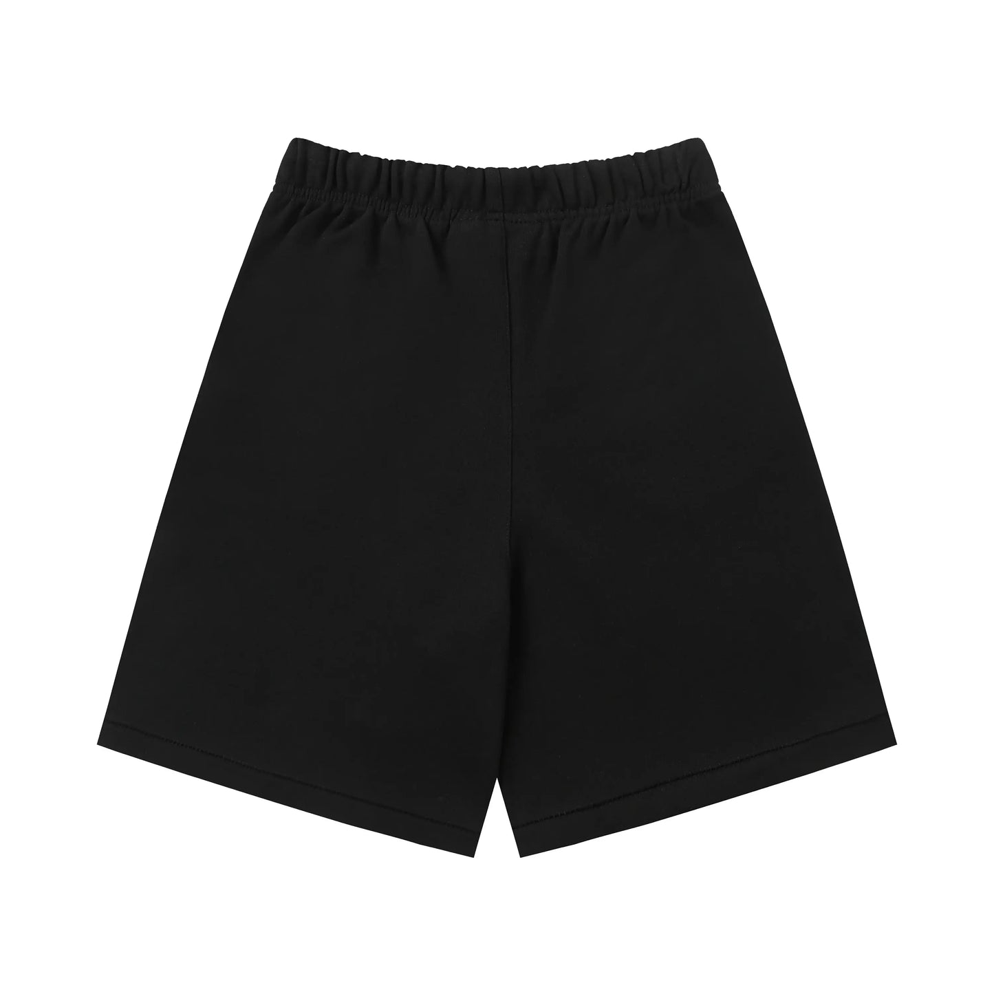 Fear of God Essentials Black fleece shorts relaxed fit side view