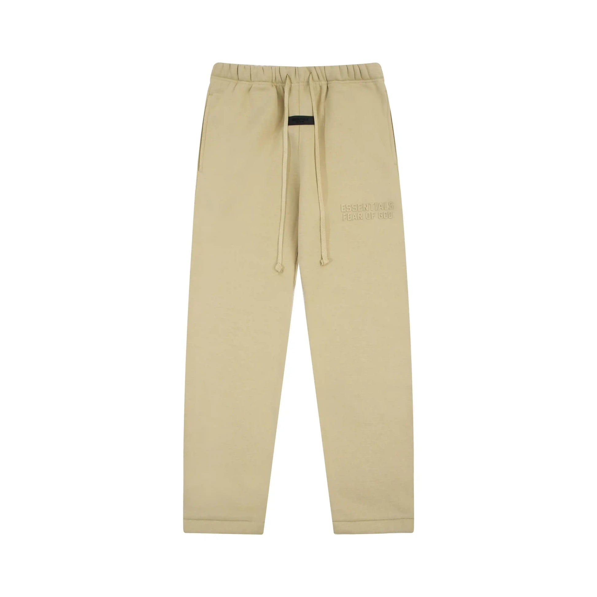 Hampton yellow Essentials joggers soft-touch rubberized logo on leg close-up