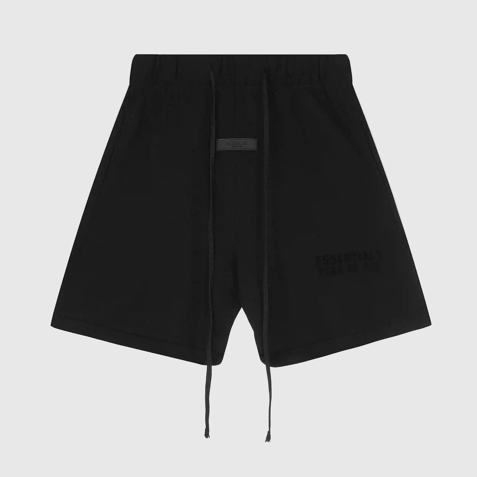 Essentials Black fleece shorts front view – Fear of God