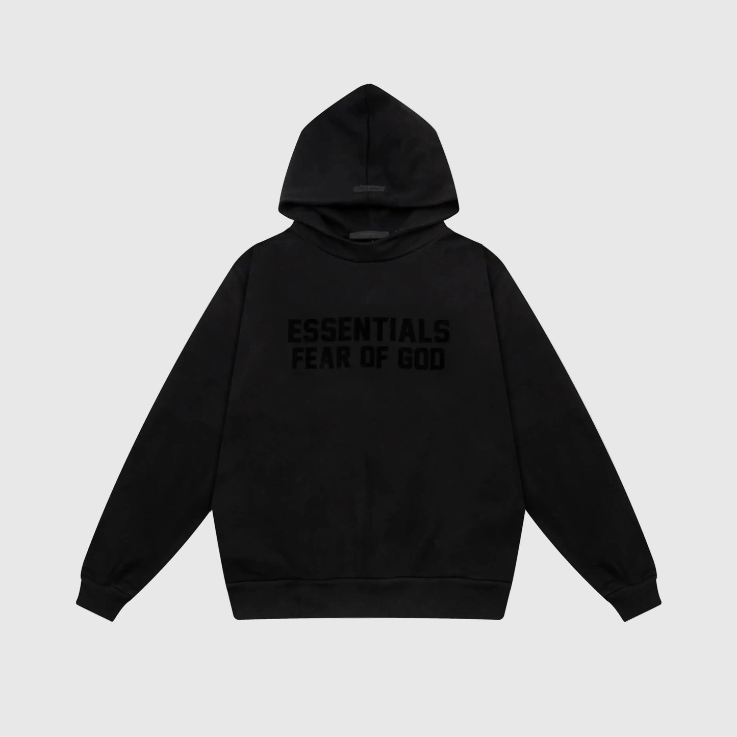 essentials black hoodie relaxed fit streetwear