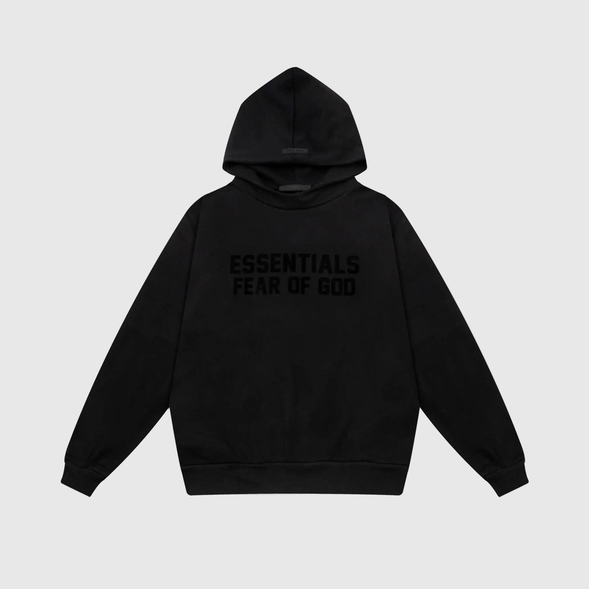 essentials black hoodie relaxed fit streetwear