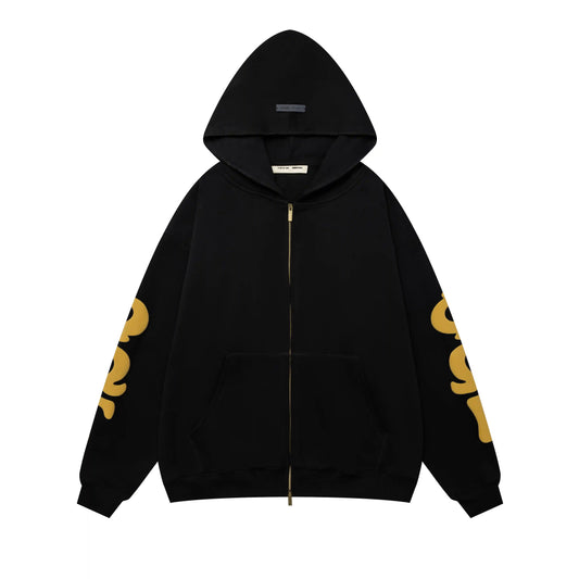 Fear of God Essentials Black Zip-Up Hoodie | Full Zip Essentials Hoodie