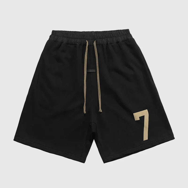 Essentials Black fleece shorts front view – Fear of God