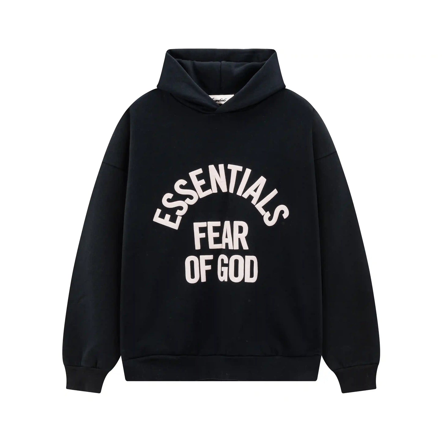 Fear of God Essentials Black Hoodie | Signature Black Pullover Essentials Hoodie