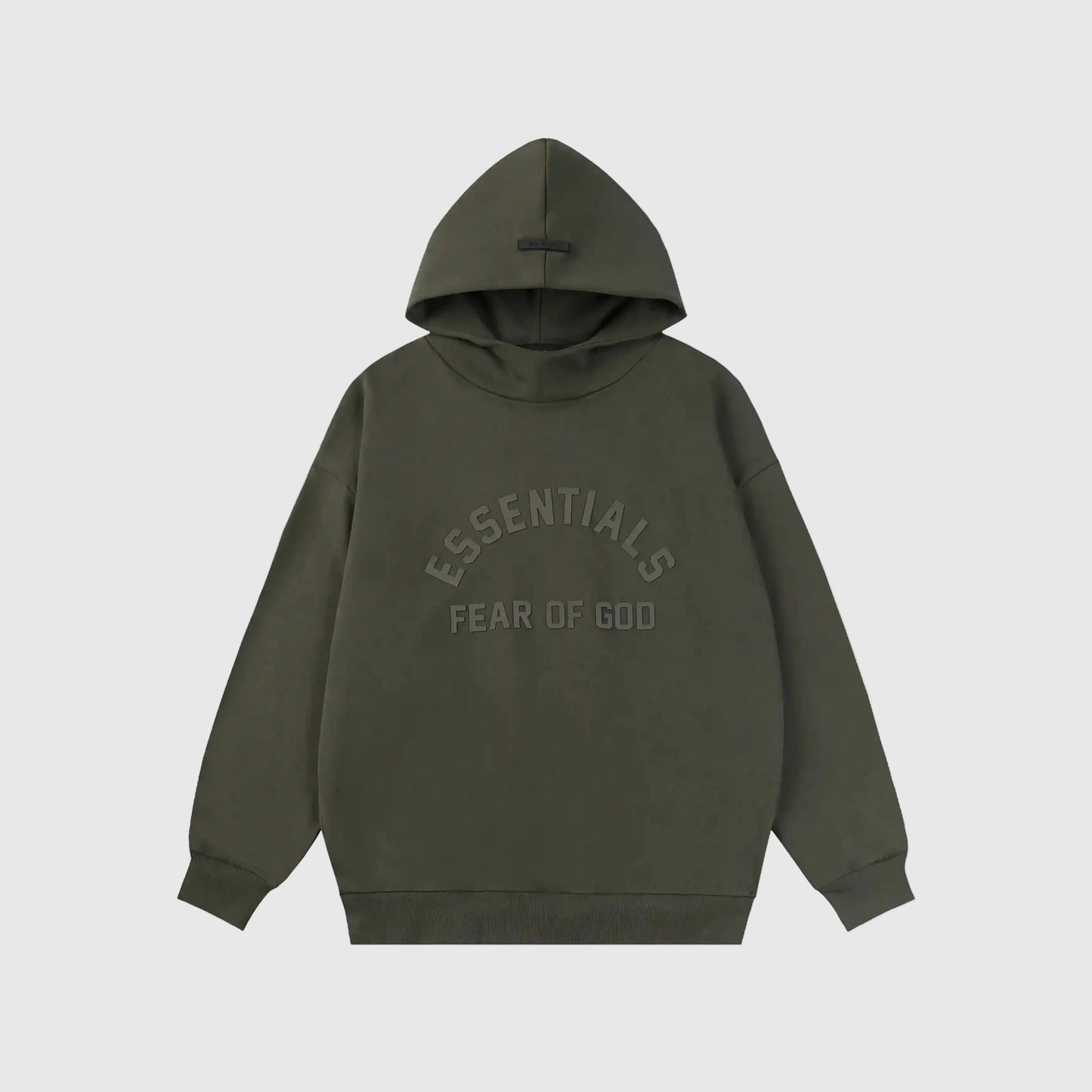 essentials lunar green hoodie relaxed fit streetwear