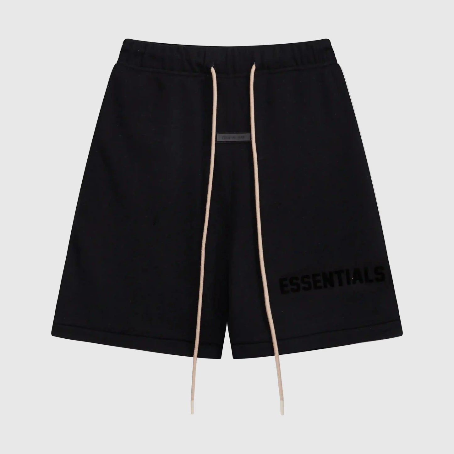 Essentials Black fleece shorts front view – Fear of God