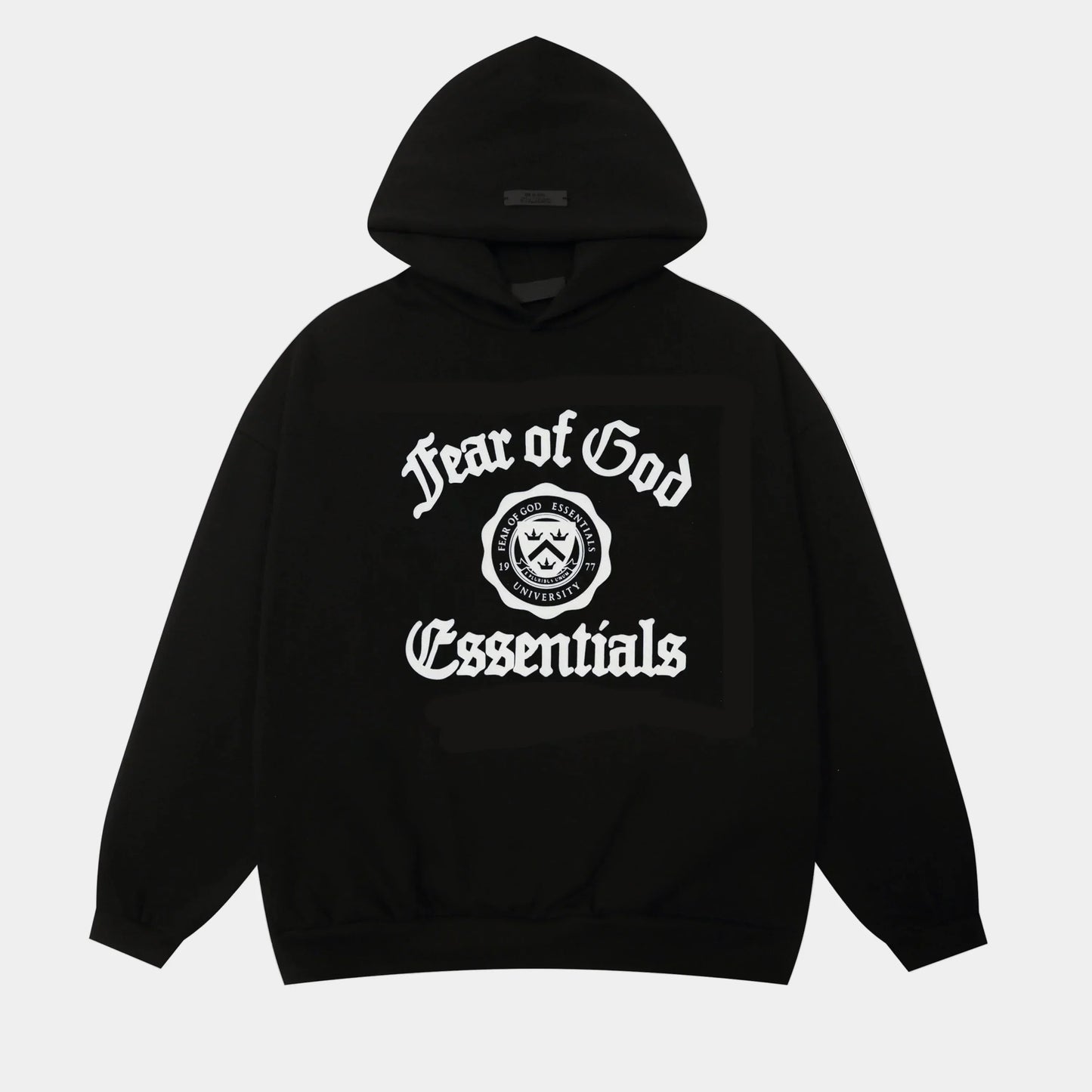 essentials black hoodie relaxed fit streetwear