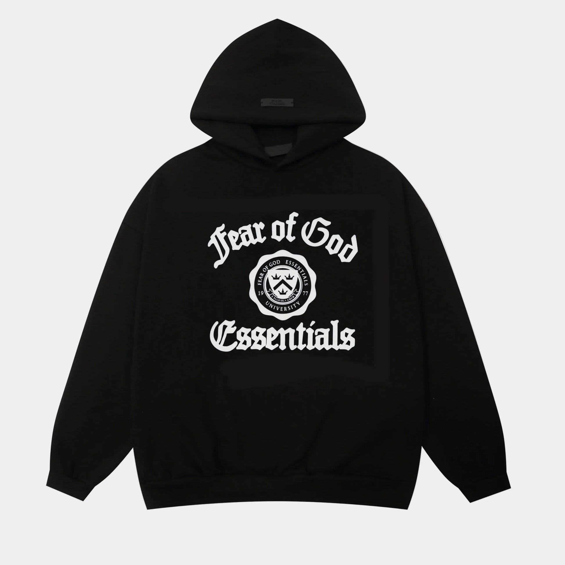 essentials black hoodie relaxed fit streetwear