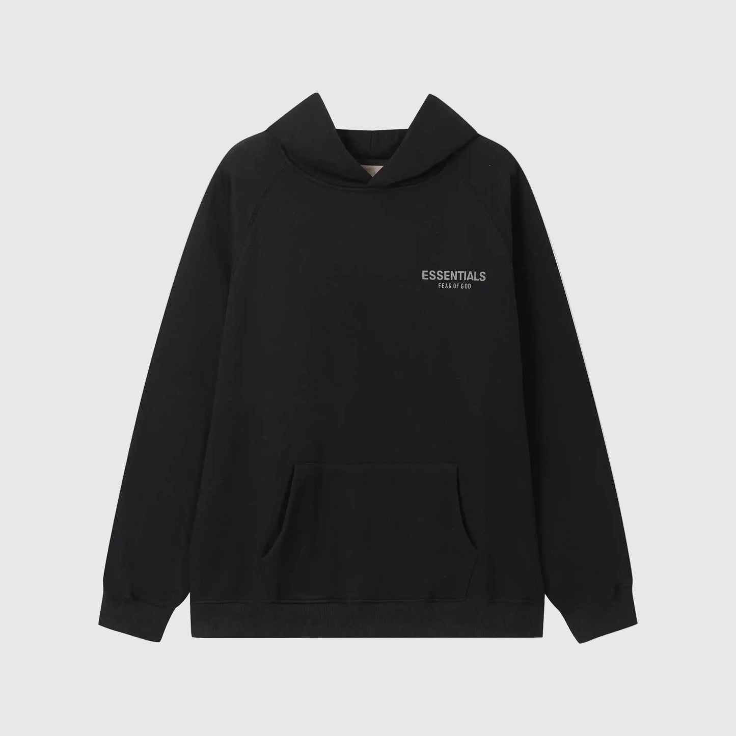 essentials black hoodie relaxed streetwear fit