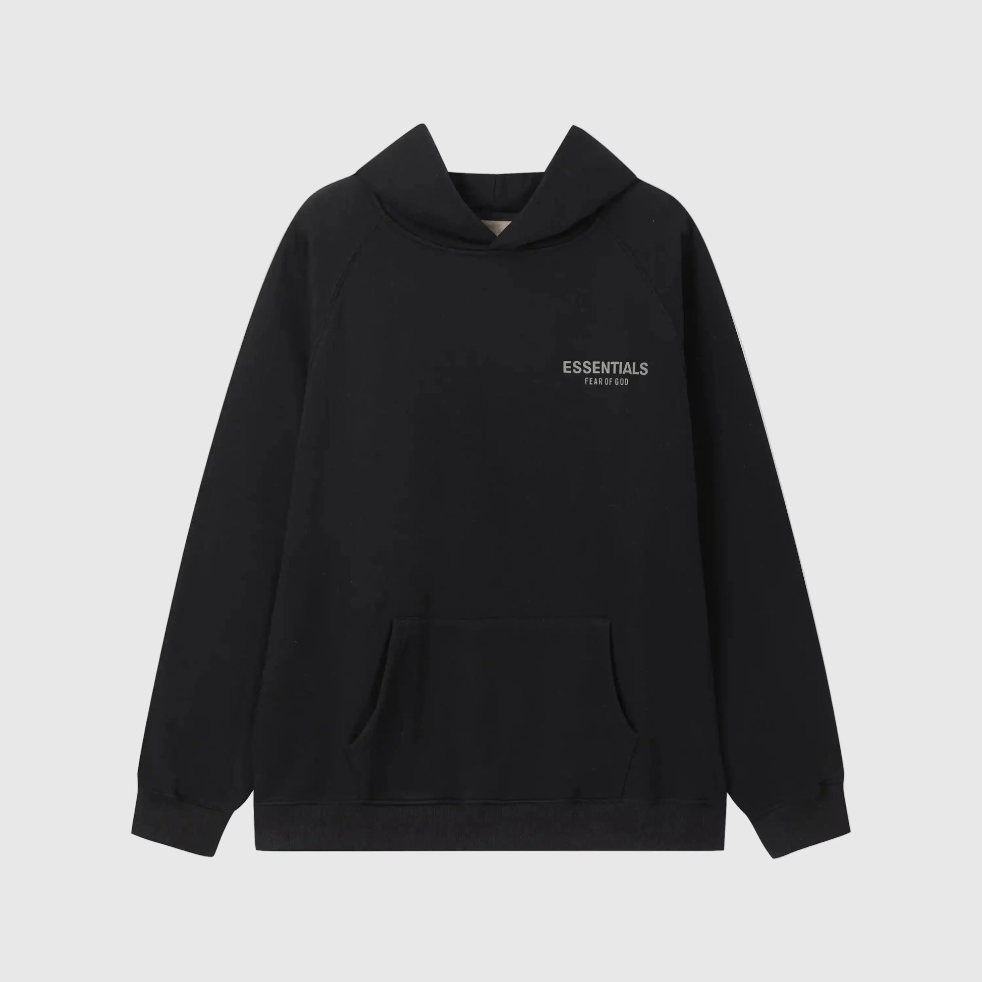 essentials black hoodie relaxed streetwear fit