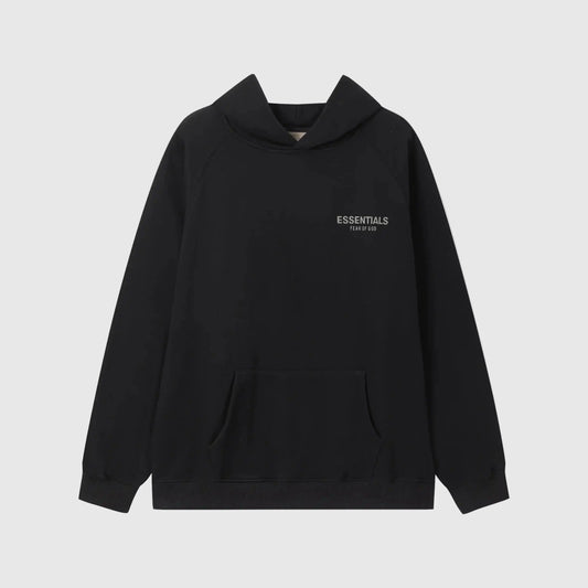 essentials black hoodie relaxed streetwear fit
