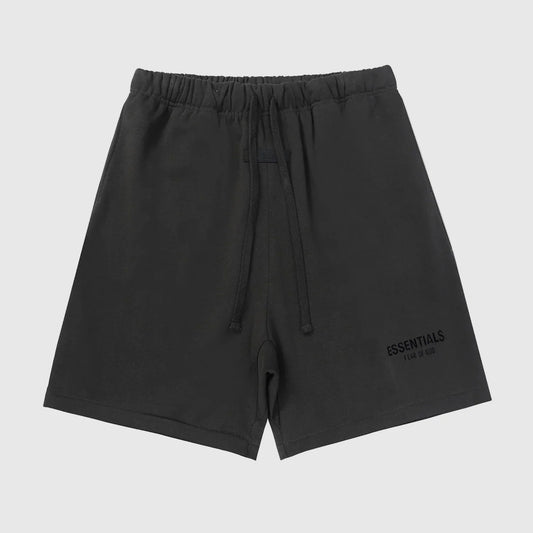 Essentials Black fleece shorts front view – Fear of God