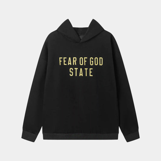 essentials black hoodie relaxed fit streetwear