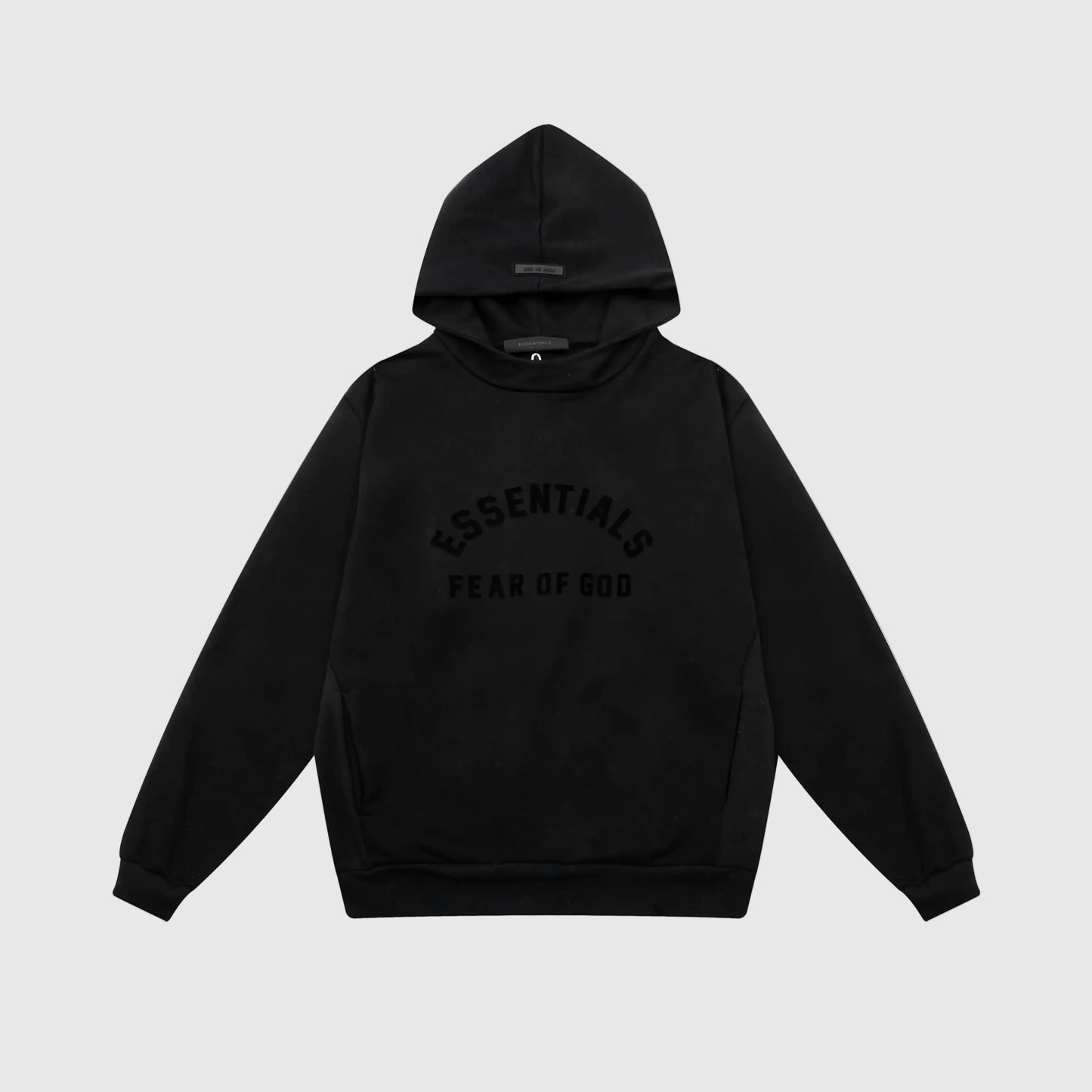 essentials black hoodie relaxed fit streetwear